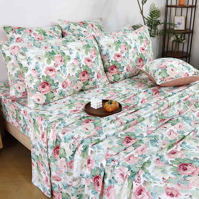 100% Cotton Bed Sheet Set - Full - 4 Piece