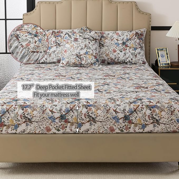 Bed Sheet Set - Full - 17.7 in Deep Pocket - 4 Piece