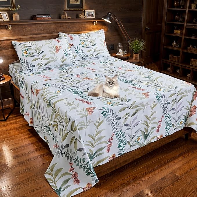 100% Cotton Bed Sheet Set - Twin - 4 Piece
