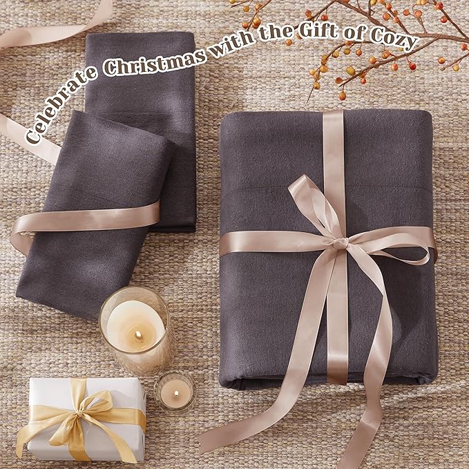 Flannel Bed Sheet Set - King - 4 Piece