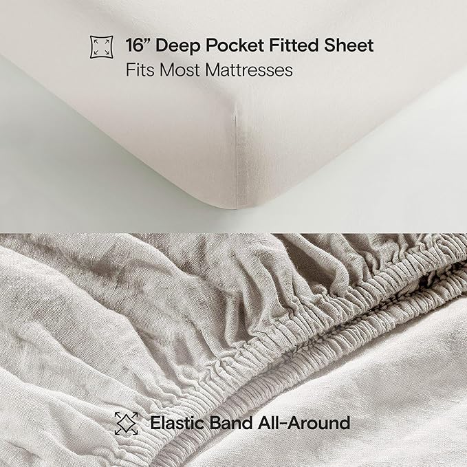 Linen Cooling Bed Sheet Set - Full - 4 Piece