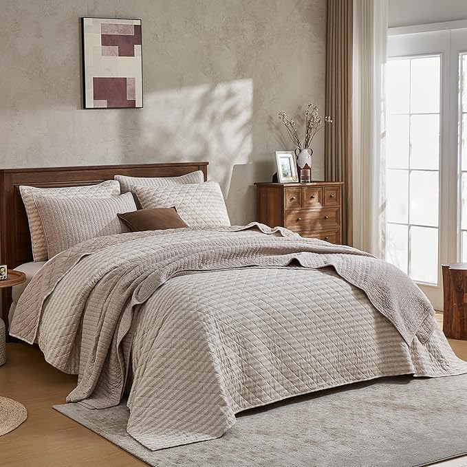 100% Cotton Hypoallergenic Quilt Set - Queen