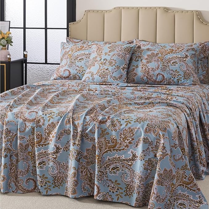 100% Cotton Bed Sheet Set - King - 4 Piece