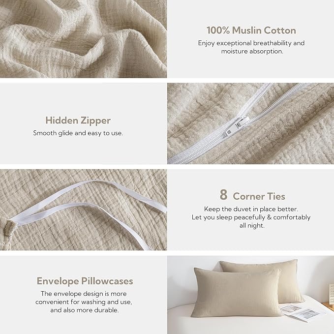 Linen Duvet Cover Set - California King - 3 Piece