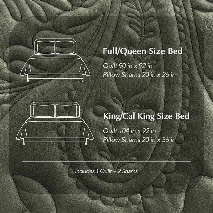 Velvet Quilt Set - King - 3 Piece