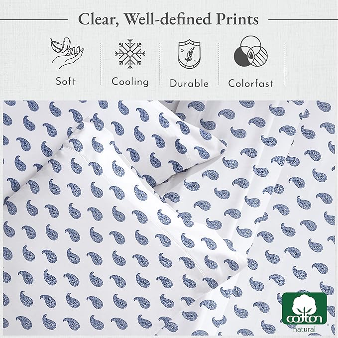 100% Cotton Bed Sheet Set - King - 4 Piece