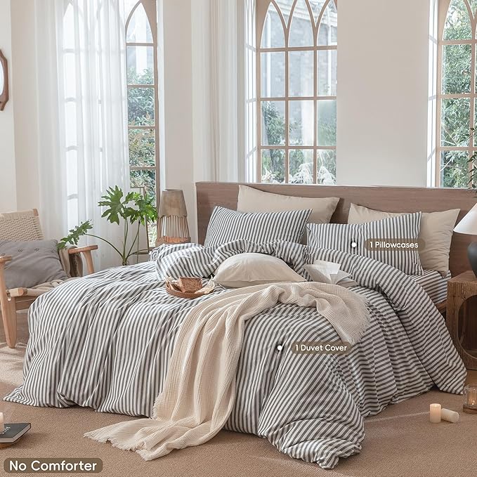 Linen Duvet Cover Set - Twin