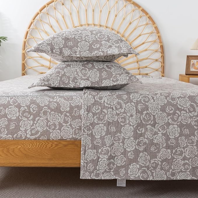 100% Cotton Bed Sheet Set - King - 4 Piece