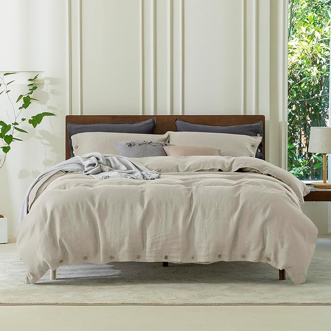 Linen Duvet Cover Set - Twin - 68 x 90 in - 3 Piece