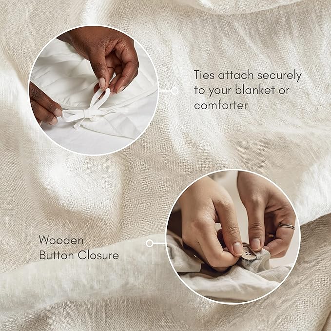 Linen Cooling Duvet Cover Set - Queen