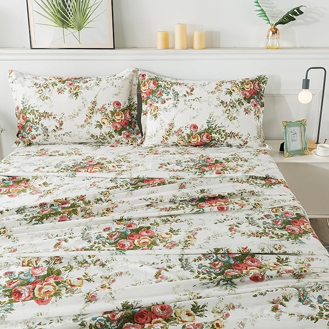 100% Cotton Bed Sheet Set - Twin XL - 4 Piece