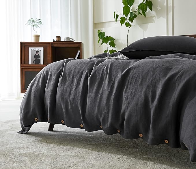 Linen Duvet Cover Set - Queen - 3 Piece