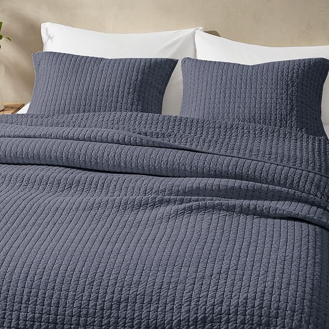 100% Cotton Hypoallergenic Quilt Set - Queen