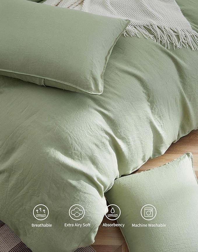 Linen Duvet Cover Set - King - 3 Piece