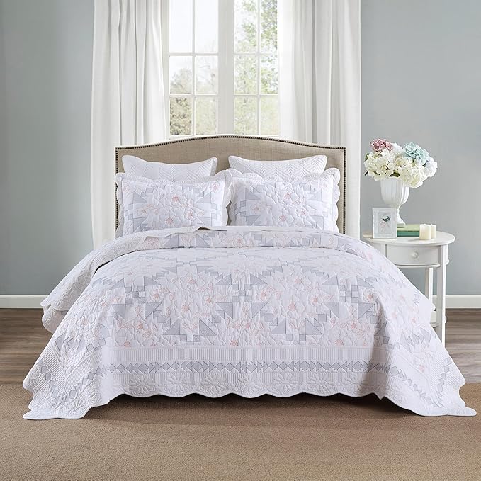 100% Cotton Quilt Set - King - 3 Piece