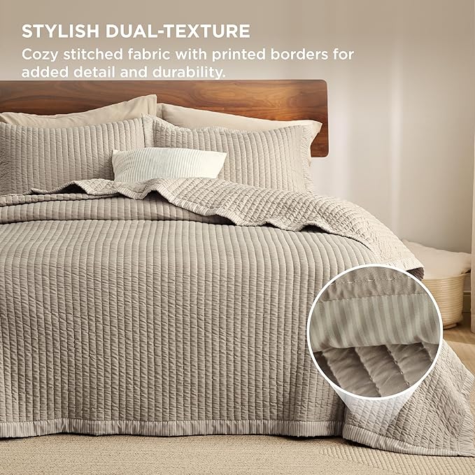Microfiber Quilt Set - Queen - 3 Piece