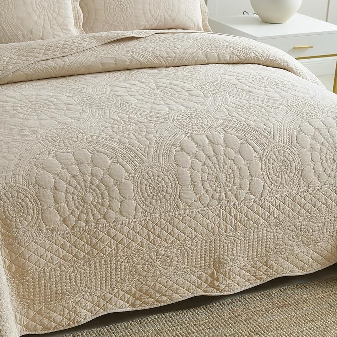 100% Cotton Quilt Set - King - 3 Piece