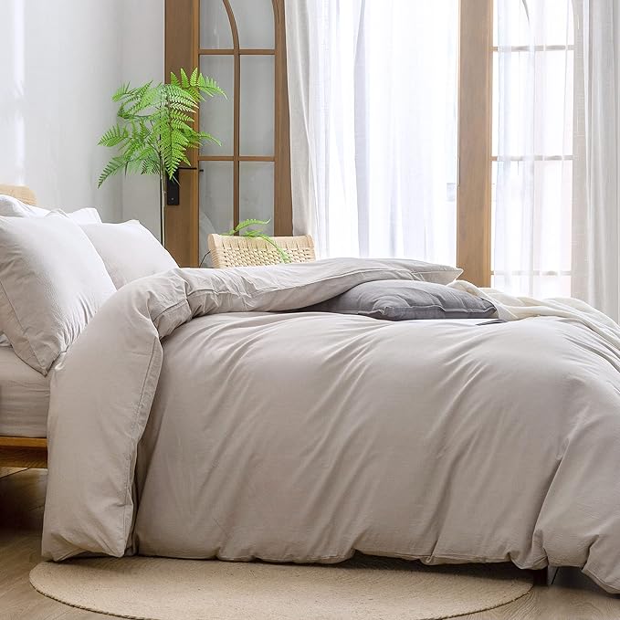 Linen Duvet Cover Set - King - 3 Piece