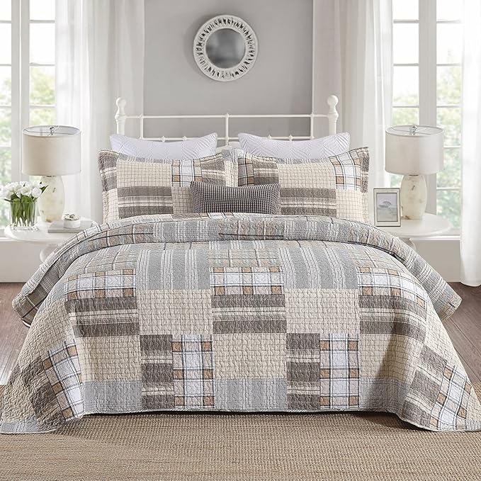 100% Cotton Quilt Set - King - 3 Piece