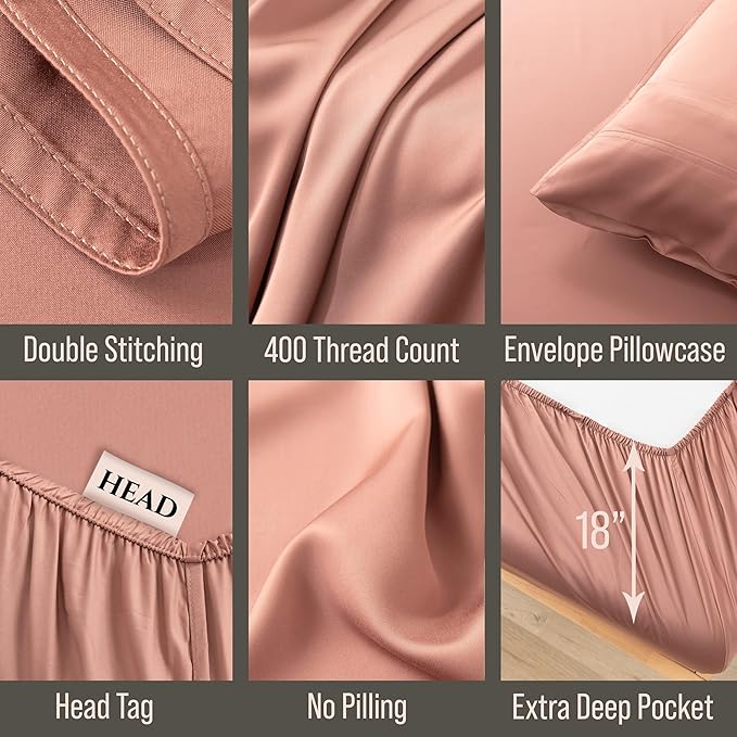 Bamboo Cooling Bed Sheet Set - King - 18 in Deep Pocket