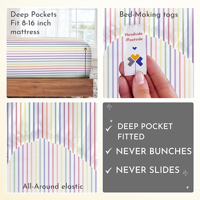 100% Cotton Bed Sheet Set - Full - 4 Piece