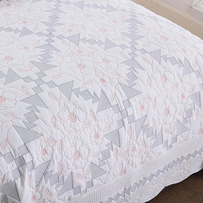 100% Cotton Quilt Set - King - 3 Piece