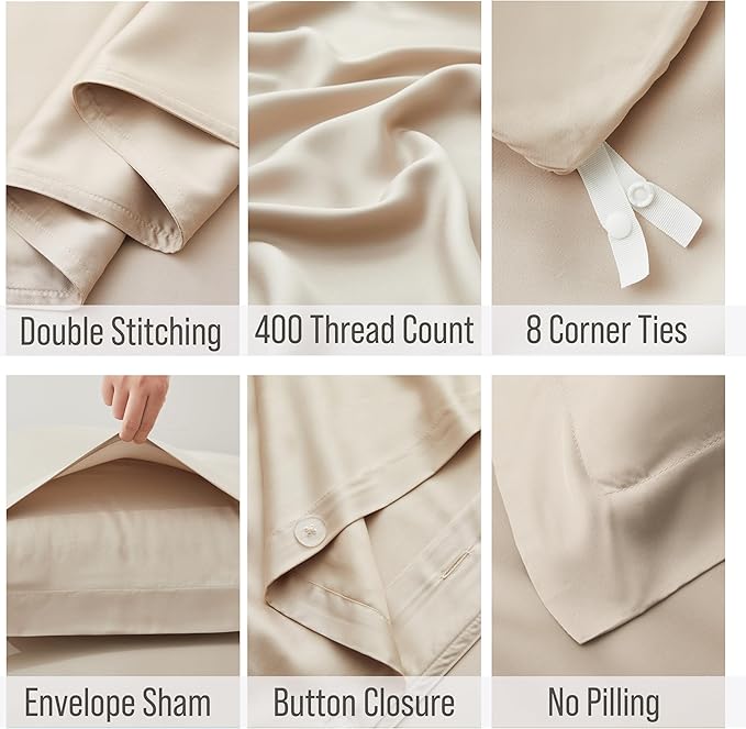 Bamboo Cooling Duvet Cover Set - Queen - 3 Piece
