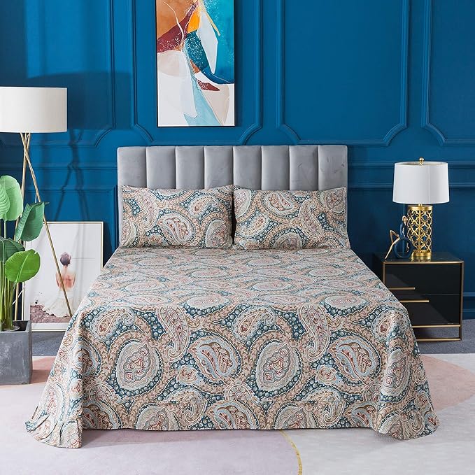 100% Cotton Hypoallergenic Bed Sheet Set - Queen - 4 Piece