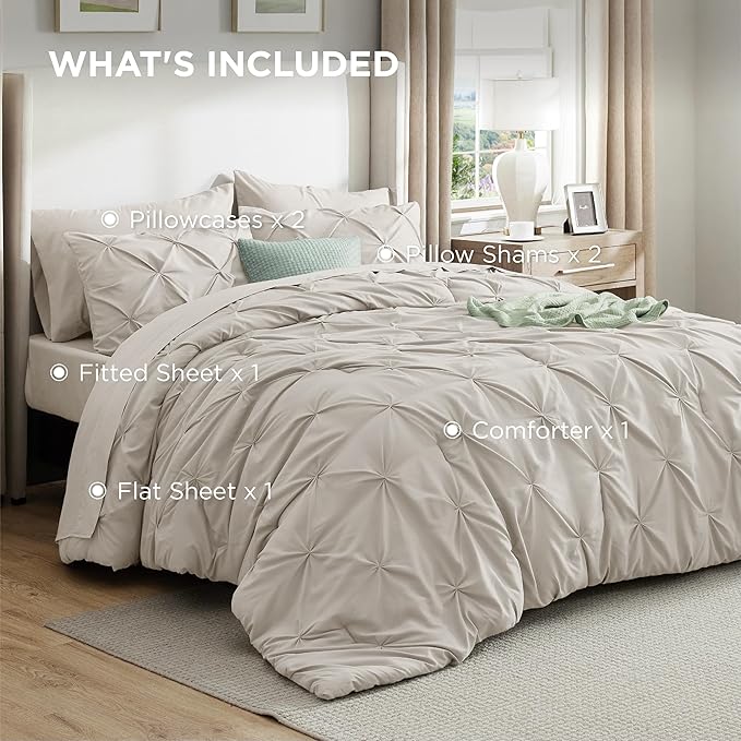 Linen Comforter Set - California King - 7 Piece