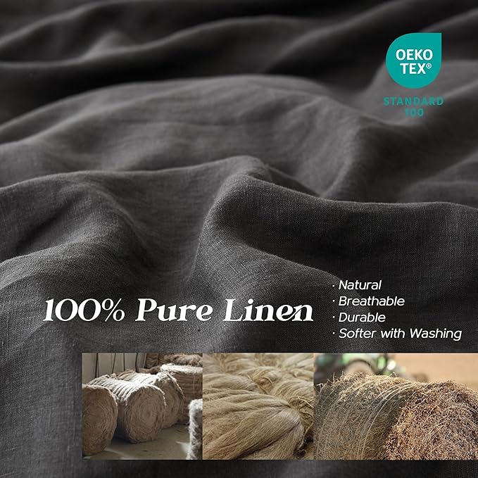 Linen Duvet Cover Set - Queen - 3 Piece