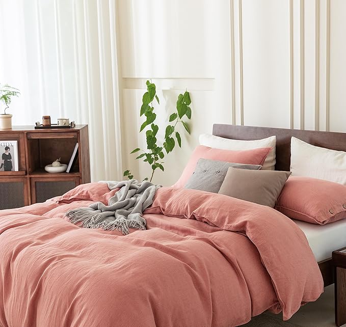 Linen Duvet Cover Set - Queen - 3 Piece