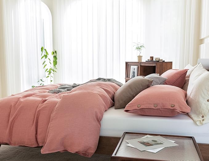 Linen Duvet Cover Set - Twin - 68 x 90 in - 3 Piece