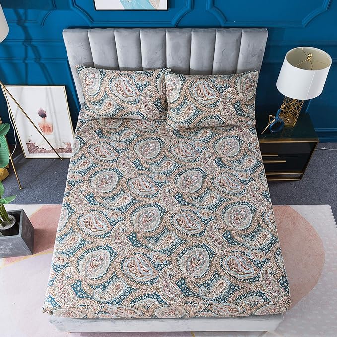 100% Cotton Hypoallergenic Bed Sheet Set - King - 4 Piece