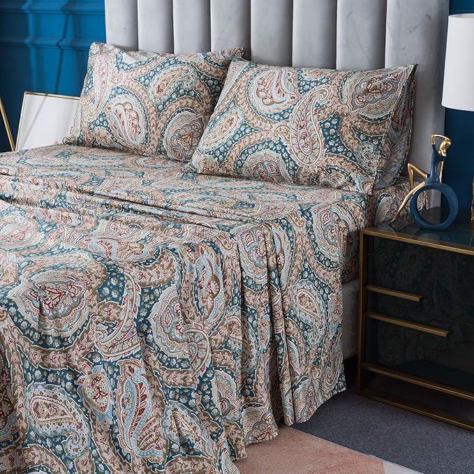100% Cotton Hypoallergenic Bed Sheet Set - King - 4 Piece