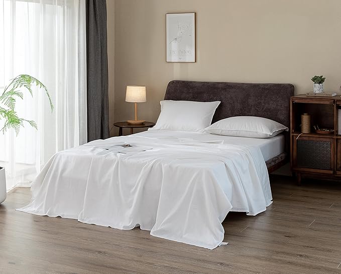 Linen Bed Sheet Set - King - 4 Piece