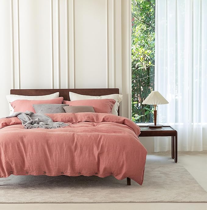 Linen Duvet Cover Set - King - 104 x 90 in - 3 Piece