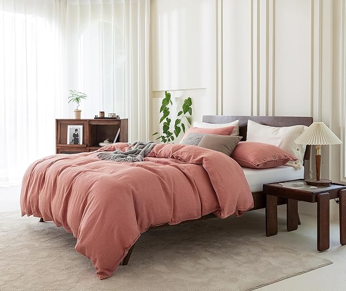 Linen Duvet Cover Set - Twin - 68 x 90 in - 3 Piece