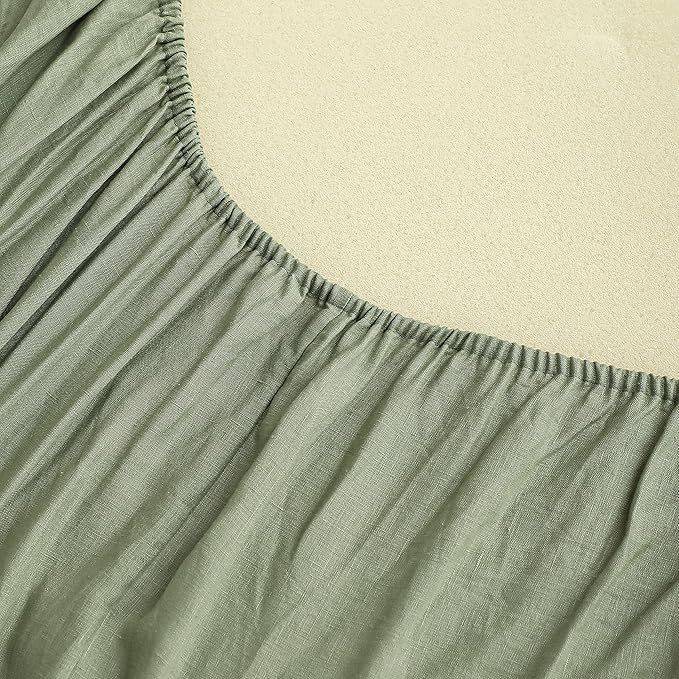 Linen Bed Sheet Set - King - 6 Piece