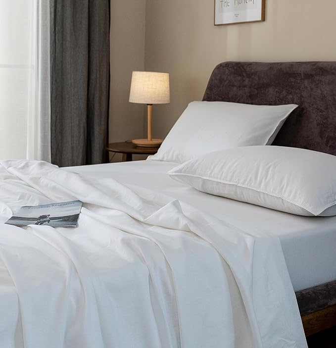 Linen Bed Sheet Set - King - 4 Piece
