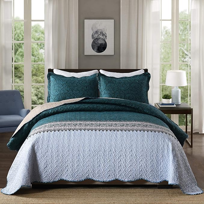 Microfiber Quilt Set - Queen - 3 Piece