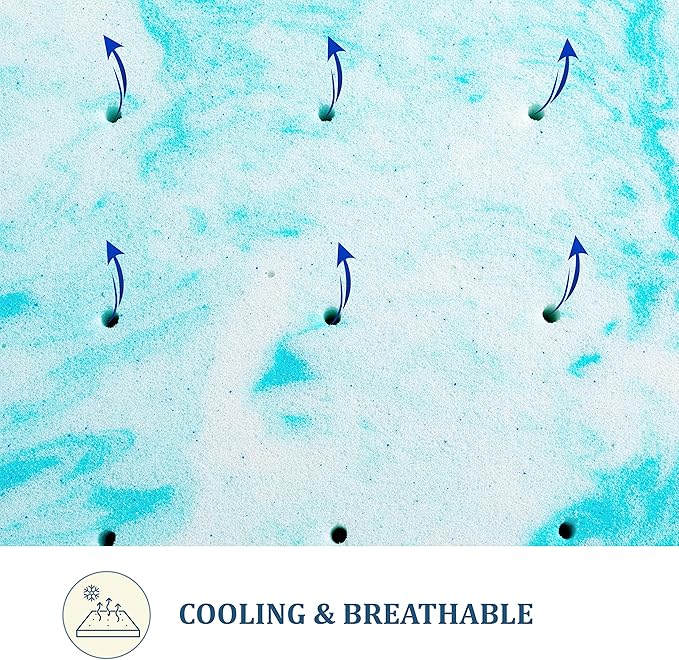 Memory Foam Cooling Mattress Topper - California King